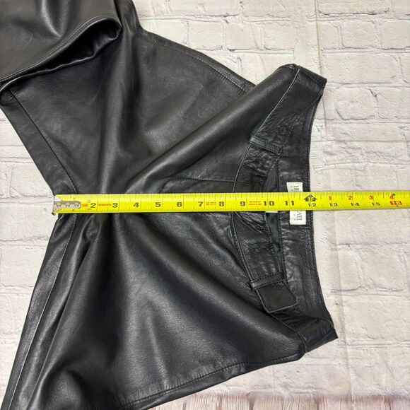 Hugo Buscati Collection Women Genuine Leather Pants Size 4 Raw Hem D041 -29 - Picture 5 of 16